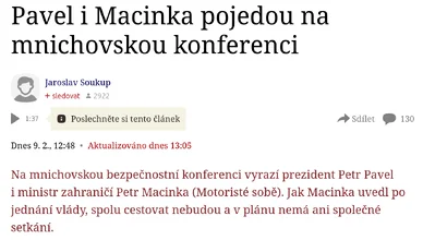 Screenshot 2026-02-09 at 20-42-18 Pavel i Macinka pojedou na mnichovskou konferenci - Novinky.webp